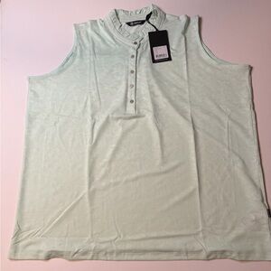 NWT Women's Abacus Lds Mauna Sleeveless Mint Green Size XXL Loose Fit DryCool
